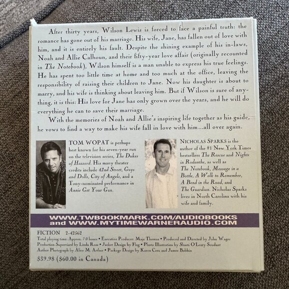 "The Wedding" - Unabridged audiobook by Nicholas Sparks - Narrated by Tom Wopat - Picture 2 of 2